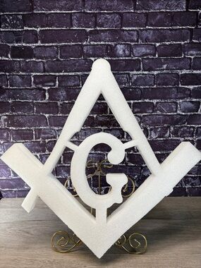 Styrofoam Freemason Square and Compass Symbol